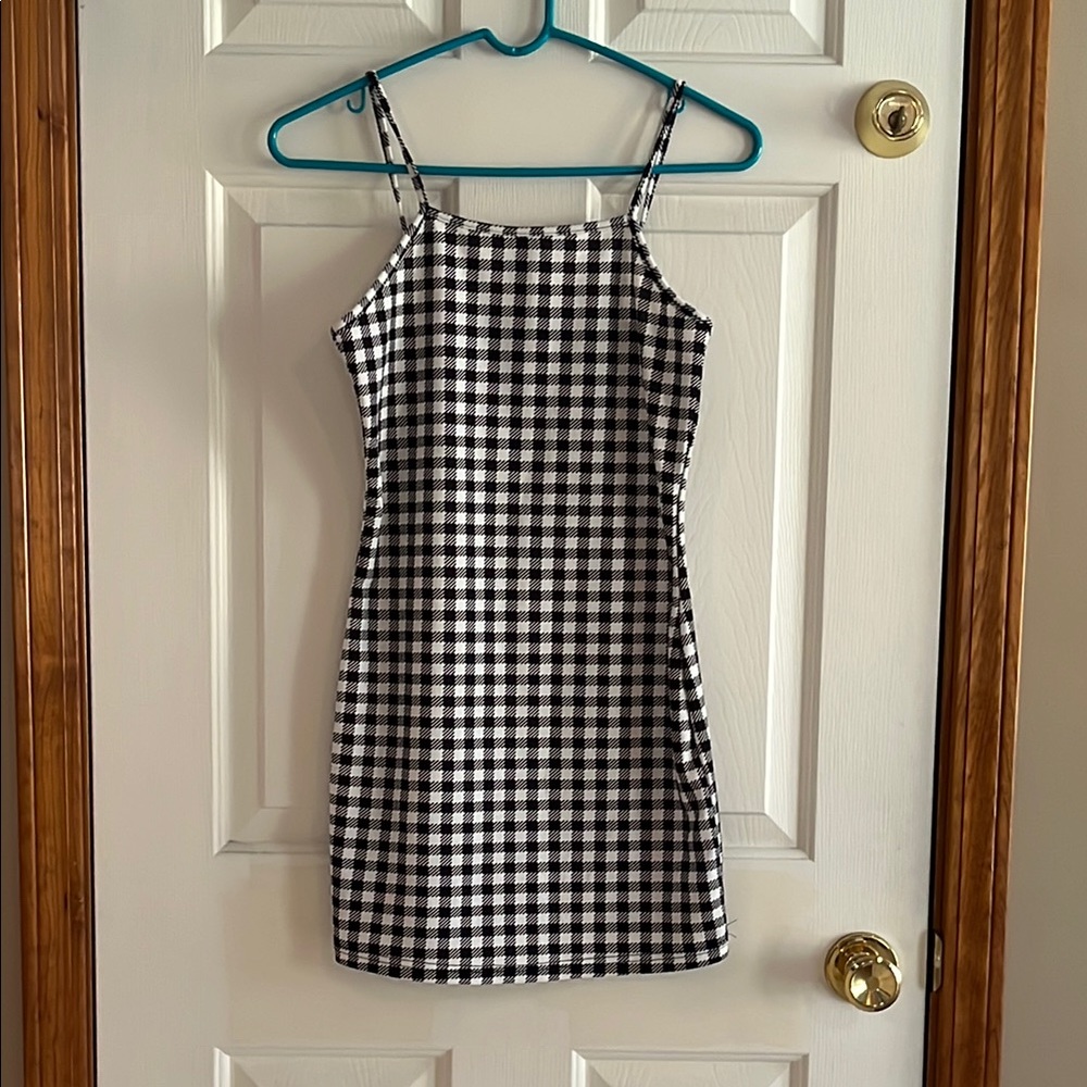 SHEIN Black and White Sheath Mini Dress